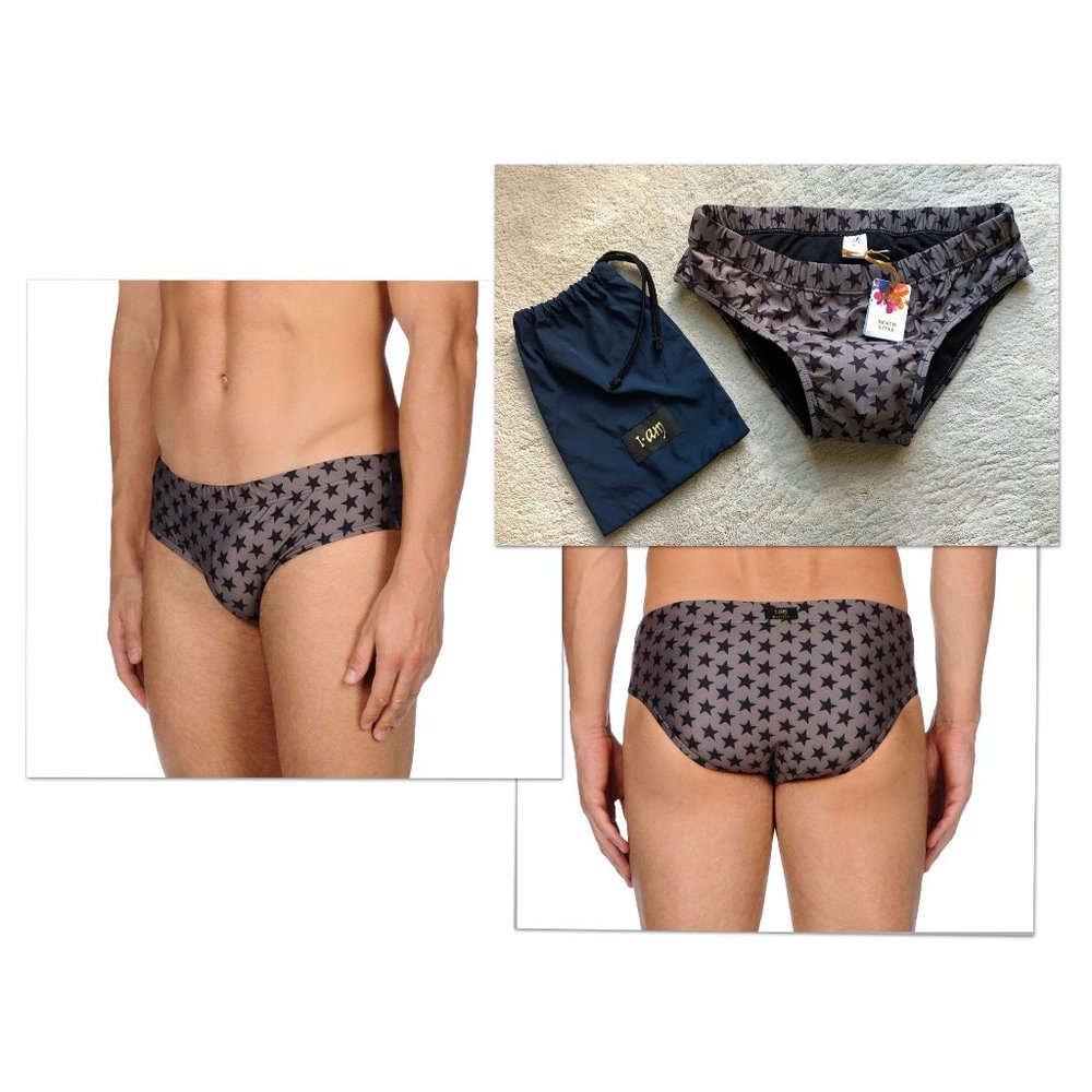 'I-AM' Men's All-Over Stars Printed SWIMSUIT